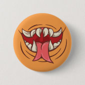 Getande monster mond ronde button 5,7 cm (Voorkant)