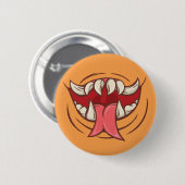 Getande monster mond ronde button 5,7 cm (Voorkant /achterkant)