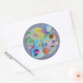 Getankte geometrische cirkels ronde sticker (Envelop)