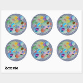 Getankte geometrische cirkels ronde sticker (Vel)