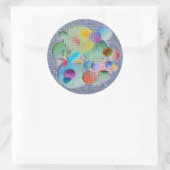 Getankte geometrische cirkels ronde sticker (Tas)