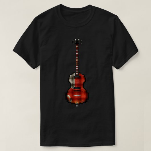 Getankte Pixel Violin Lefty Bass Guiter rechtop T-shirt (Design voorkant)