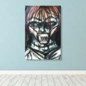 Getapte Patient in Dwangsjak Houtskool Kunst Canvas Afdruk (Insitu (Houten vloer))