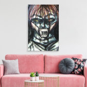 Getapte Patient in Dwangsjak Houtskool Kunst Canvas Afdruk (Insitu (Woonkamer))