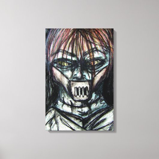 Getapte Patient in Dwangsjak Houtskool Kunst Canvas Afdruk (Voorkant)