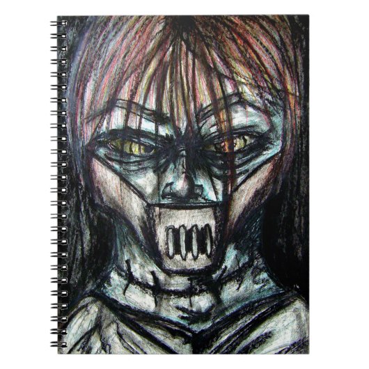 Getapte Patient in Dwangsjak Houtskool Kunst Notitieboek (Voorkant)