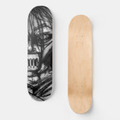 Getapte Patient in Dwangsjak Houtskool Kunst Persoonlijk Skateboard (Voorkant)