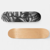 Getapte Patient in Dwangsjak Houtskool Kunst Persoonlijk Skateboard (Horizontaal)