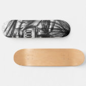 Getapte Patient in Dwangsjak Houtskool Kunst Persoonlijk Skateboard (Horizontaal)