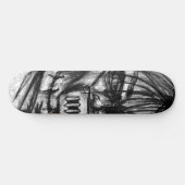 Getapte Patient in Dwangsjak Houtskool Kunst Persoonlijk Skateboard (Horizontaal)