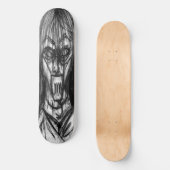 Getapte Patient in Dwangsjak Houtskool Kunst Persoonlijk Skateboard (Voorkant)