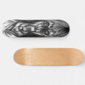 Getapte Patient in Dwangsjak Houtskool Kunst Persoonlijk Skateboard (Horizontaal)