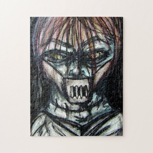 Getapte Patient in Dwangsjak Houtskoolkunst Legpuzzel (Verticaal)