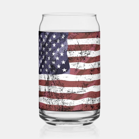 Getasterde Amerikaanse vlag Blikvorm Glas (Achterkant)