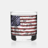 Getasterde Amerikaanse vlag Whisky Glas (Achterkant)