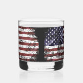 Getasterde Amerikaanse vlag Whisky Glas (Links)
