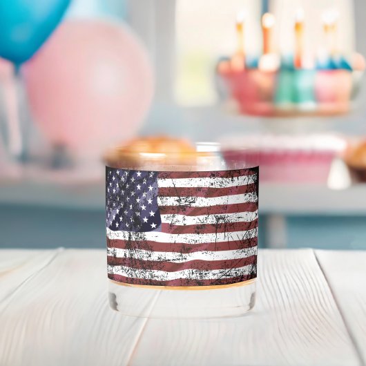 Getasterde Amerikaanse vlag Whisky Glas (Insitu (Baby Shower))