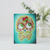 Getatoe?ërde schedel briefkaart (Staand voorkant)