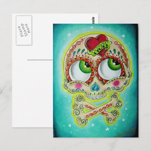 Getatoe?ërde schedel briefkaart (Voorkant / Achterkant)