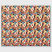 Getatoeëerd Amerikaans meisje Cadeaupapier (Vlak)