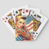 Getatoeëerd Amerikaans meisje Pokerkaarten (Achterkant)