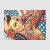 Getatoeëerd Amerikaans meisje Tissuepapier (Voorkant)