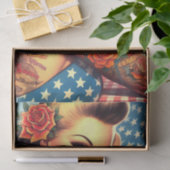 Getatoeëerd Amerikaans meisje Tissuepapier (Geschenk)