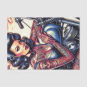 Getatoeëerd biker meisje tissuepapier (Voorkant)