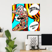getatoeëerd blonde poster (Thuiskantoor)