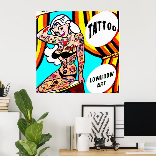 getatoeëerd blonde poster (Thuiskantoor)