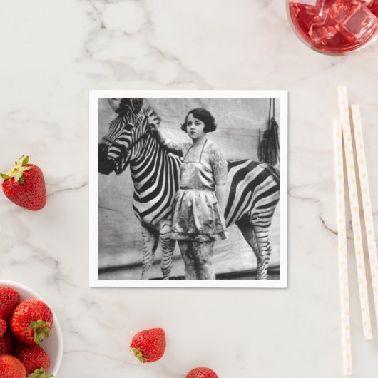 Getatoeëerd Circus Lady en Zebra servetten (Insitu)