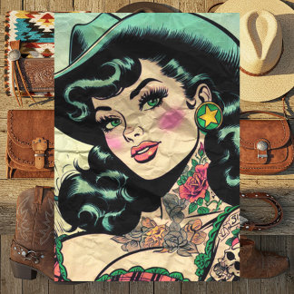 getatoeëerd cowgirl tissuepapier