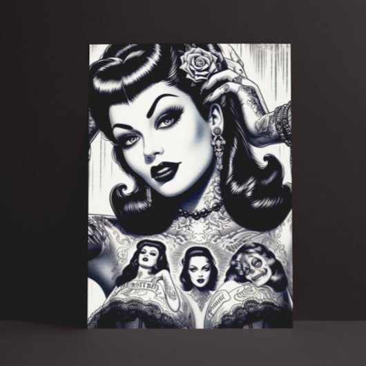  getatoeëerd Gothic meisje Briefkaart