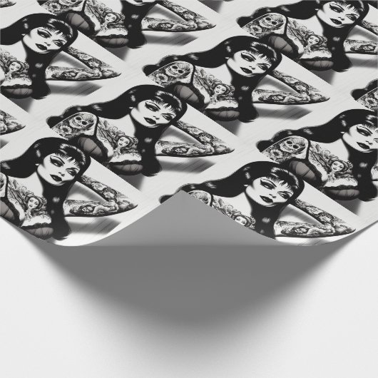  getatoeëerd Gothic meisje Cadeaupapier (Hoek)