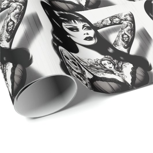 getatoeëerd Gothic meisje Cadeaupapier (Rol Hoek)