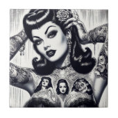  getatoeëerd Gothic meisje Tegeltje (Voorkant)