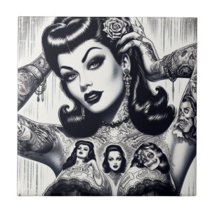  getatoeëerd Gothic meisje Tegeltje