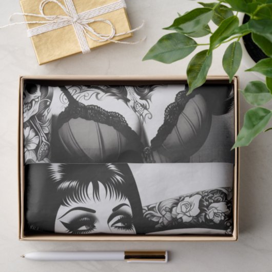  getatoeëerd Gothic meisje Tissuepapier (Geschenk)