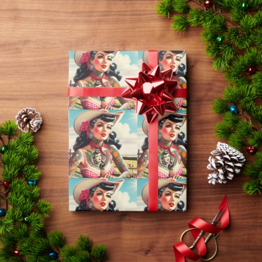 getatoeëerd land pinup cadeaupapier (Feestdagen Geschenken)