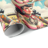getatoeëerd land pinup cadeaupapier (Rol Hoek)
