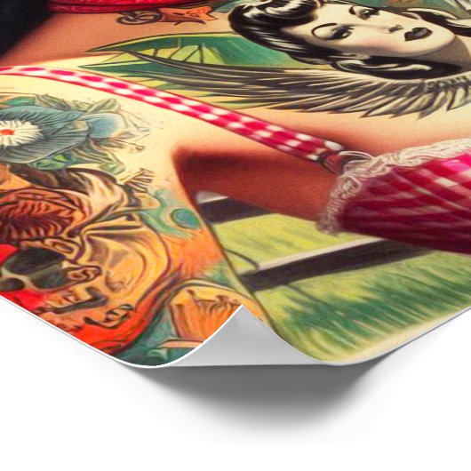 getatoeëerd land pinup poster (Hoek)