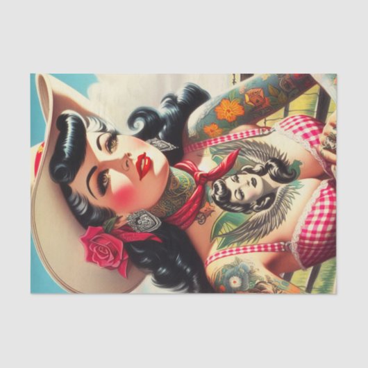  getatoeëerd land pinup tissuepapier (Voorkant)