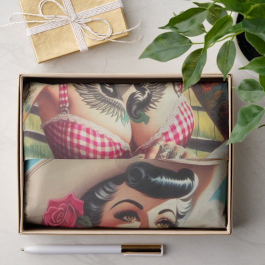  getatoeëerd land pinup tissuepapier (Geschenk)