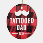 Getatoeëerd Papa Gepersonaliseerd Man van Mustache Keramisch Ornament (Links)