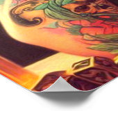 Getatoeëerd pin-up portret schilderij poster (Hoek)