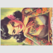 Getatoeëerd pin-up portret schilderij tissuepapier (Voorkant)