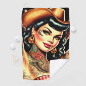 getatoeëerd plattelandsmeisje golfhanddoek (Insitu)