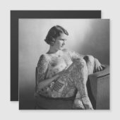 Getatoeëerd Sailor Girl B&W Magnetische Kaart (Voorkant / Achterkant)