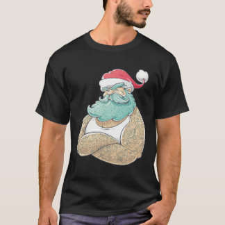 Getatoeëerd Santa Geweldige kerstontwerp T-shirt