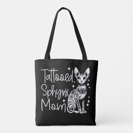 getatoeëerd Sphynx Moeder Kat Gift Tote Bag (Achterkant)